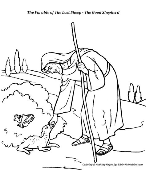 The Parable of The Lost Sheep 1 Timothy Bible, Bible Coloring Sheets, Jesus Coloring Pages, Sunday School Coloring Pages, The Lost Sheep, Bible Story Crafts, Preschool Bible, School Coloring Pages, Prodigal Son