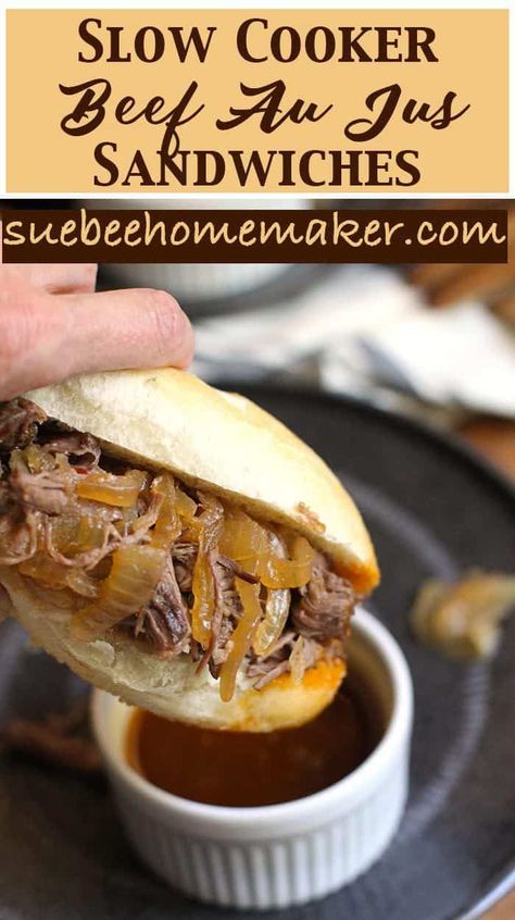 Homemaker Recipes, Beef Au Jus, Slow Cooker Roast Beef, Wraps Recipes, Crockpot Ideas, Beef Sandwiches, Beef Chuck Roast, Finger Sandwiches, Slow Cook