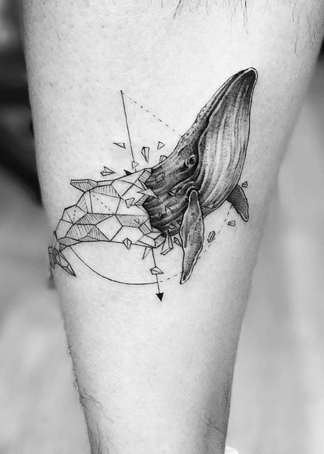 Sea Creature Tattoos Inspired By Strong And Resilient Souls.   Tattoos inspired by sea creatures like whales, mantarays, starfish, seahorses, jellyfish and more. Geometric Line Tattoo, Whale Tattoo, Whale Tattoos, Elements Tattoo, C Tattoo, Ocean Tattoos, Waves Tattoo, Tattoo Life, Fine Line Tattoos