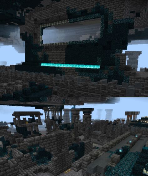 Minecraft Ancient City Builds, Minecraft Warden Concept Art, Minecraft Sculk, Minecraft Lost City, Warden Minecraft Statue, Ancient City Minecraft, Minecraft Ancient City, Warden Minecraft, Minecraft Warden