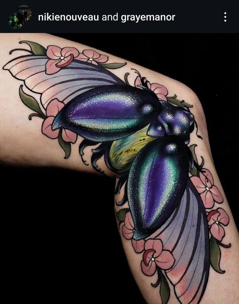 Neo Traditional Scarab, Beetle Tattoo Design, Beetle Knee Bend Tattoo, Neotraditional Beetle Tattoo, Colored Beetle Tattoo, Jewel Beetle Tattoo, Scarab Beetle Tattoo, Scarab Tattoo, Beetle Tattoo