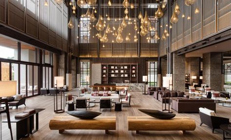 China's Silicon Valley gets another five-star hotel opening Hotel Lobby Lounge, Hotel Lobby Design, Lobby Interior Design, Lobby Lounge, Hotel Lounge, Marriott Hotel, Lobby Interior, Hotel Interior Design, Lobby Design