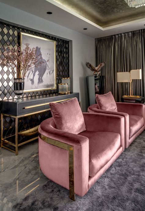 Mumbai: This plush apartment by Zero9 is all about luxury and opulence Barbie Bedroom Ideas, Dining Table Wall, Glam Barbie, Cozy Baby Room, Barbie Bedroom, Funky Living Rooms, Glamorous Interiors, Luxe Decor, Wall Decoration Ideas