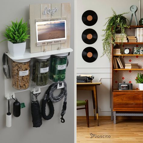 Promote exercise with fun gadgets designed to keep your dog active and engaged. Hook For Dog Leash, Dog Item Storage, Dog Leash Storage Entryway, Dog Organization Station Small Spaces, Dog Gear Organization, Bandana Storage, Dog Toy Storage Ideas, Dog Storage Ideas, Dog Corner Ideas