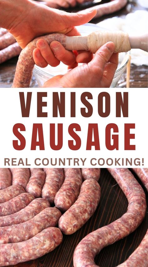 Garlic Sausage Recipe with Deer Venison and Pork • a traditional life Venison Sausage Recipes, Summer Sausage Recipes, Venison Sausage, How To Cook Venison, Sausage Making Recipes, Venison Meat, Sage Recipes, Homemade Sausage Recipes, Deer Recipes