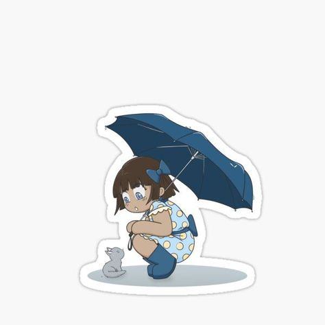 Chibi Kitty, Sharing An Umbrella, Umbrella Sticker, Umbrella Designs, Chibi Art, Chibi Girl, Kawaii Chibi, Cute Chibi, Black Artists