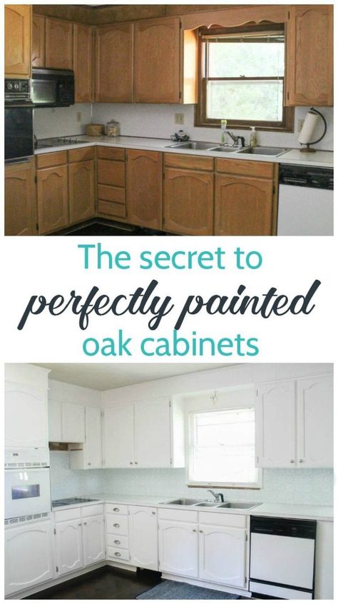 Paint Kitchen Cabinets White, Painting Oak Cabinets White, Kitchen Cabinets White, How To Paint Kitchen Cabinets, Painting Kitchen Cabinets White, Paint Kitchen Cabinets, Update Kitchen Cabinets, Painting Oak Cabinets, Kitchen Diy Makeover