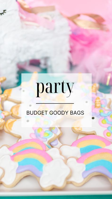 The cutest budget goody bags for a Rainbow Unicorn Birthday party! Unicorn Birthday Goody Bags Ideas, Unicorn Goodie Bags, Party Goody Bags, Unicorn Party Bags, Rainbow Unicorn Birthday Party, Budget Party, Birthday Party Packs, Birthday Goodie Bags, Rainbow Unicorn Birthday