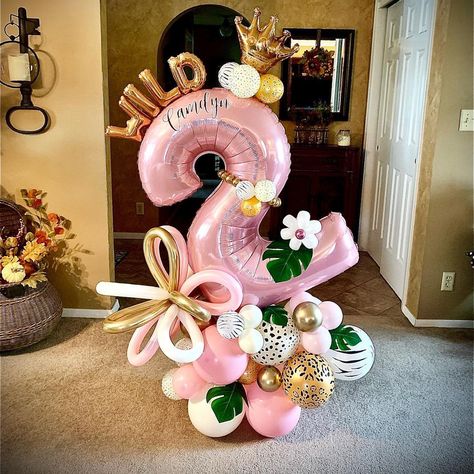 SAS Designs on Instagram: “Two Wild! Happy Birthday Camdyn!#twowild #2wild #twoyearsold #happybirthday #balloons #balloonbouquet #balloondecor #balloons🎈…” Second Birthday Balloons, 2nd Birthday Balloons, Balloon Bouquet Diy, Happy Balloons, Mermaid Birthday Party Decorations, Balloon Designs, Balloon Garland Diy, Two Wild, Wild One Birthday Party