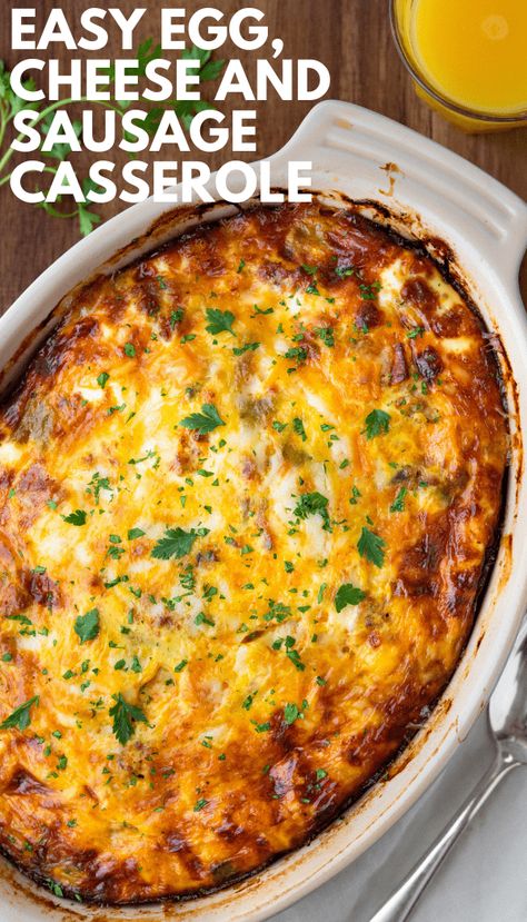 This easy chorizo sausage, sweet potato and hatch green chili breakfast casserole recipe is super easy to make without bread, so it's gluten free. It's a baked egg brunch dish that can rest overnight in the fridge, or bake it the same day. This cheesy egg bake has cheddar and monterey jack for a Southwestern flair. Make it for holiday breakfasts like Christmas morning. #eggbake #eggcasserole Egg Bake Without Bread Or Potatoes, Chorizo And Egg Casserole, Breakfast Casserole Without Potatoes, Green Chili Breakfast Casserole, Low Carb Egg Casserole, Chorizo Egg Bake, Chili Egg Casserole, Green Chili Breakfast, Green Chile Egg Casserole