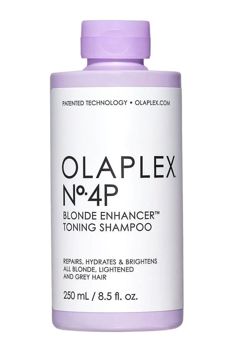 Olaplex No. 4P Blonde Enhancer Toning Shampoo Olaplex Blonde, Drugstore Hair Products, Temporary Hair Dye, Tinted Gloss, Hair Toner, Creamy Blonde, Dark Brunette, Toning Shampoo, Purple Shampoo