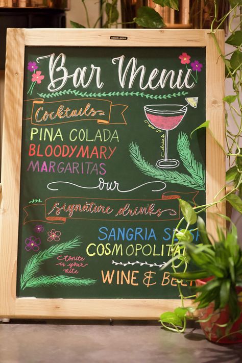 Introducing our elegant and customizable bar menu calligraphy chalkboards!Our chalkboards are fully customizable, allowing you to feature your own unique drink menu or specials. They are perfect for displaying craft cocktails, beers, wines, or any other drink that you offer.The classic design of our chalkboards will complement any décor, whether it's modern or traditional.Perfect for bars, diners, and even home bars, our chalkboards will impress your guests and elevate your drinking experience. Drink Specials Sign, Happy Hour Chalkboard Signs Bar, Chalkboard Drink Menu Board, Drink Specials Chalkboard, Drink Menu Chalkboard, Drink Menu Design Ideas, Bar Menu Chalkboard, Bar Menu Ideas, Bar Chalkboard Sign