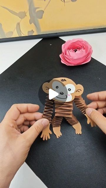 paper crafts creator on Instagram: "You can make a cute little monkey in just a few steps. Try it now  #parentchildcraft #childrenscraft #handicraft #letsplayhandicraft #interestingchildrenshandicrafts" Make A Monkey Craft, Monkey Diy Crafts, Wild Animals Craft, Wild Animal Craft, Monkey Craft, Dance Diy, Monkey Dance, Craft Origami, Monkey Jump