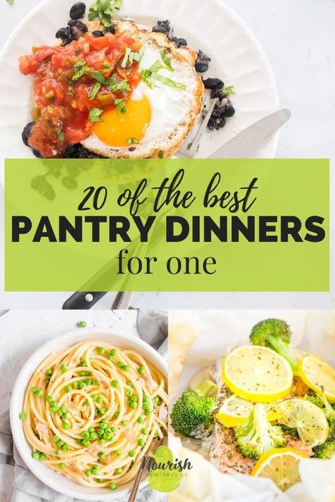 Raid your fridge, freezer, and pantry to make easy healthy recipes for yourself. These recipes are quick and delicious for one. #pantrydinner #easydinner Dinners For One, Easy Vegetarian Chili Recipe, Healthy Dinner For One, Easy Dinners For One, Single Serve Meals, Easy Meals For One, Pantry Recipes, Super Easy Dinner, Dinner For One