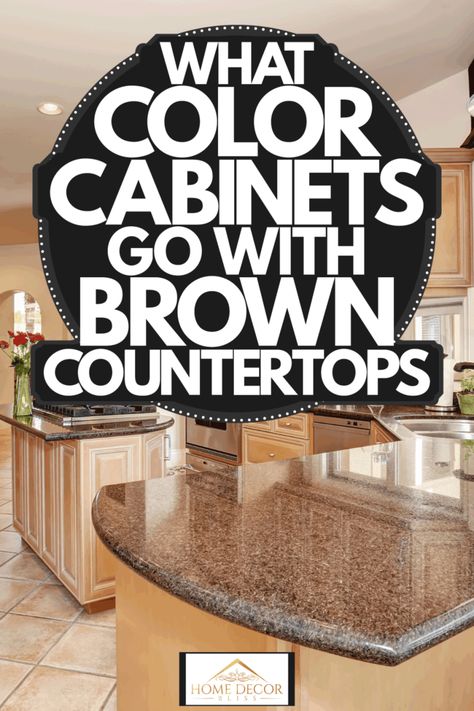 Dark Brown Countertops White Cabinets, Brown Kitchen Counters, Kitchen Cabinet Colors With Brown Granite, Black And Brown Countertops, Dark Brown Counter Tops Kitchen, Kitchen Cabinet Colors With Dark Counter, Sand Color Countertops Kitchen, Painted Cabinets With Dark Counter Tops, Cabinets For Brown Granite