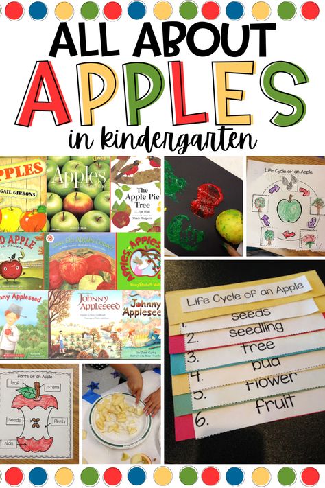 Make your apple week with Johny Appleseed fun and engaging. Find the best apple books and apple activities to use in your kindergarten or first-grade classroom. Kindergarten Apple Activities, Books About Apples, Apples Unit Kindergarten, Apple Theme Kindergarten, Apple Activities Kindergarten, Apple Theme Classroom, Making Applesauce, Apple Theme Activities, Preschool Apple Activities