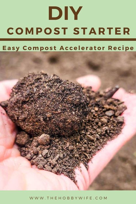 DIY Compost Starter - Compost Accelerator Recipe - The Hobby Wife Diy Compost Accelerator, Compost Tumbler For Beginners, How To Use A Tumbling Composter, How To Make Molasses, Diy Compost Tumbler, Compost Starter, Start A Compost Pile, Food Plots For Deer, Easy Compost Pile