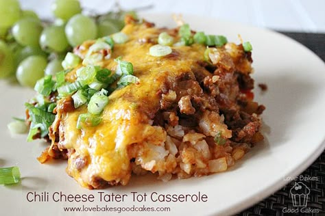 Chili Cheese Tater Tot Casserole by lovebakesgoodcakes, via Flickr Chili Cheese Tater Tot Casserole, Cheese Tater Tot Casserole, Chili Cheese Tater Tots, Chili Casserole, Tater Tot Casserole Recipes, Tot Casserole, Tater Tot Casserole, Yummy Casseroles, Tater Tots