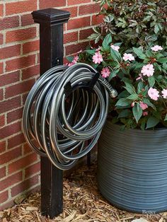 DIY Weekend Curb Appeal Makeover Ideas                                                                                                                                                                                 More Wallpaper Makeover, Hoseok Aesthetic, Diy Exterior, Hoseok Wallpaper, Front Yards Curb Appeal, Diy Curb Appeal, Garden Hose Holder, Hose Holder, Diy Outdoor Decor