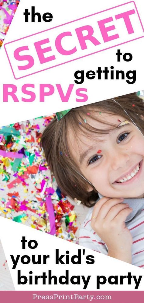 The SECRET to GETTING RSVPS for your kid's birthday parties. This advice works well also for adult birthdays or bridal and baby showers. Tired of people ignoring your invites? Discover load of practical advice and ideas on how to get parents to respond to your invitations. From wording to how to deliver the invitations. Have the best party ever! By Press Print Party! #rsvp #birthdayinvitation #birthdayparties #etiquette #birthdayparty #advice #adviceformoms #advicefordads #partyplanning Rsvp Birthday Invitation, Rsvp Wording, Work Baby Showers, Birthday Themes For Adults, Adult Birthday Invitations, Celebration Ideas, Birthday Kids, Mom Tips, Birthday Board