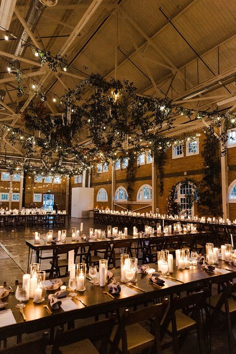 Loft Wedding Reception, Brick Wedding Venue, Candlelit Wedding Reception, Industrial Wedding Reception, Budget Wedding Venue, Basic Wedding, Industrial Wedding Decor, California Wedding Venue, Candlelit Wedding