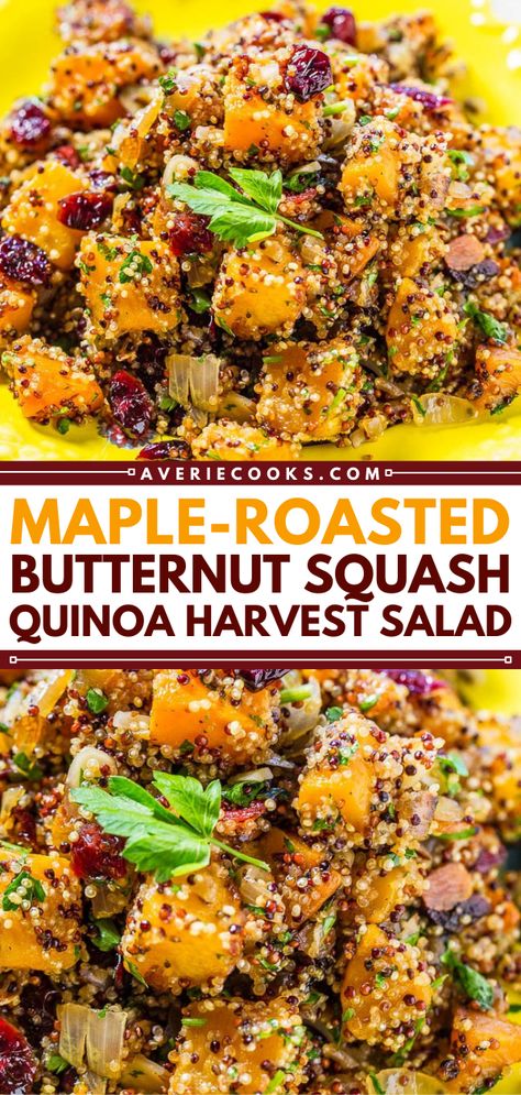 Butternut Squash And Cranberries, Squash Quinoa Salad, Squash Zucchini Recipes, Butternut Squash Recipes Easy, Butternut Squash Quinoa Salad, Cranberry Quinoa Salad, Squash Quinoa, Butternut Squash Quinoa, Butternut Squash Salad