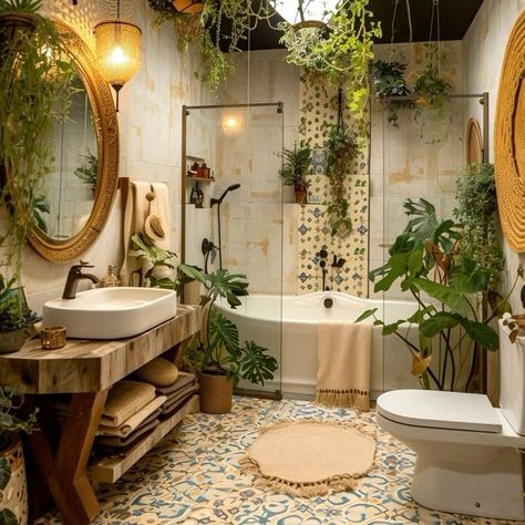 Earthly Etheric Home Inspo 🪽🌱 Bohemian House Ideas, Earth Style Home, Bathroom Bohemian, Bathroom Ideas Earthy, Plant Aesthetic Bathroom, Earth Bathroom, House Esthetics, Bathroom Interior Design Clawfoot Tub, Cozy Bathroom Aesthetic Vintage