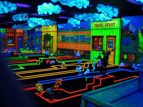 Blacklight Mini Golf, Blacklight Party, Mini Golf Course, Miniature Golf, Mini Golf, Putt Putt, Weekend Fun, Go Kart, Game Changer