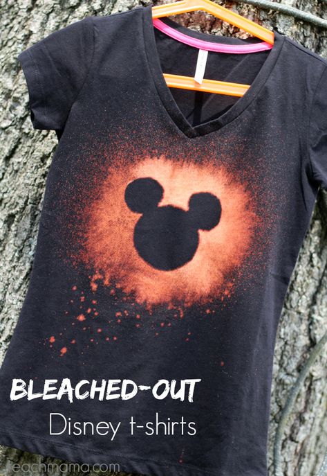 bleached out disney t-shirts for the not-so-crafty crafter - teach mama Teaching Mama, Diy Disney Shirts, Disney Up, Quick Crafts, Disneyland Trip, Disney T, Disney Tees, Fun Family Activities, Disney Diy