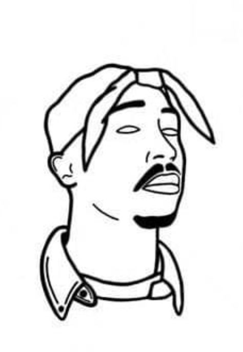 2pac Coloring Pages, Tupac Coloring Page, Easy Tupac Drawing, West Side Drawing, How To Draw Tupac, 2pac Drawing Easy, Tupac Drawing Easy, Lil Wayne Tattoos Ideas, Gta Drawings