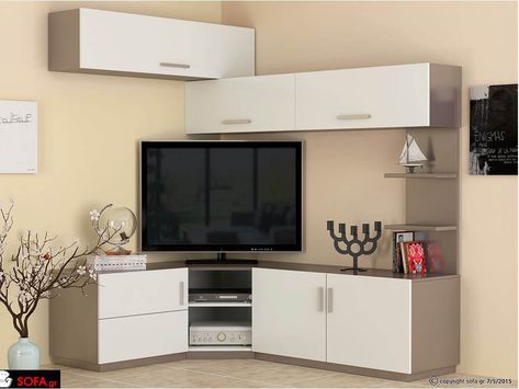 Corner Tv Stand Ideas, Tv Stand Ideas, Kitchen Wardrobe Design, Corner Tv Cabinets, Corner Tv Stands, Wall Unit Designs, Tv Unit Furniture Design, Tv Unit Decor, Corner Tv Unit