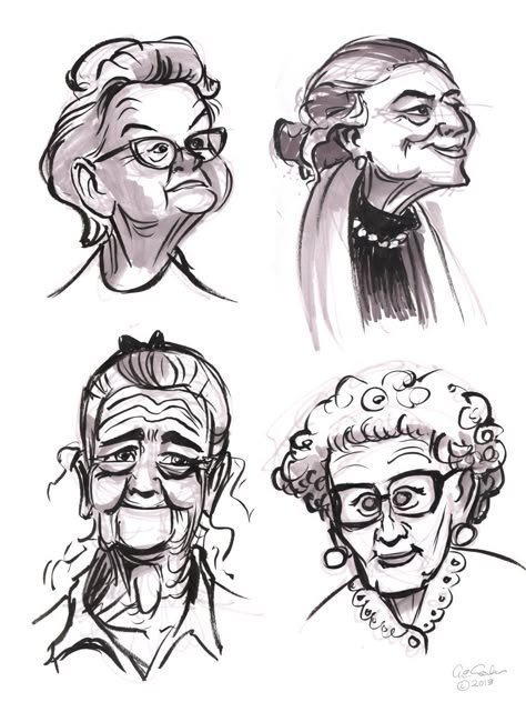 Old Lady Cartoon, Comic Sketch, Drawings For Boyfriend, Caricature Sketch, Sketches Of People, 얼굴 그리기, Caricature Drawing, Character Design Sketches, 캐릭터 드로잉