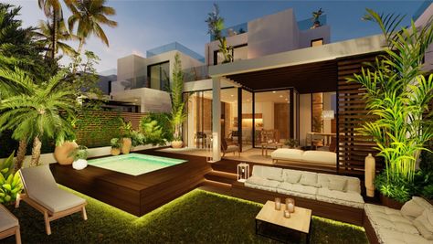 Uniek: Luxe geschakelde Ibiza villa's op loopafstand van Cala Tarida strand! Mallorca Villa, Ibiza Villa, Ibiza Summer, Hotel Project, Mansions Luxury, Summer Home, Balearic Islands, Rooftop Terrace, Facades