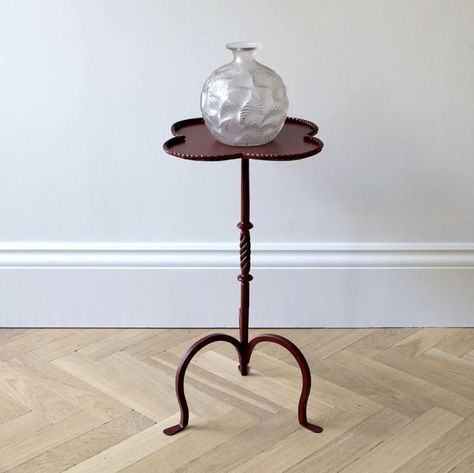 Red Clover Martini Table - Decorative Collective Circular Side Table, Lacquer Coffee Table, Tuscany Home, Martini Table, Art Deco Side Table, Iron Table Legs, Red Clover, Table Modern, Iron Table