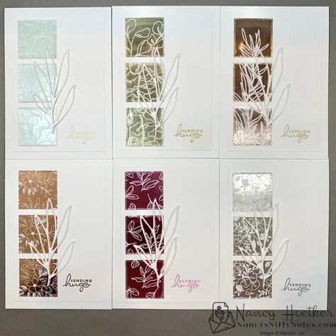 A simple layout punches above it's weight in a variety of foiled colours. CASE'd from Lorri Heiling. #nancysniftynotes Copper Paper, Rose Gold Paper, Designer Series Paper, Foil Cards, Online Event, Gold Paper, Specialty Paper, Card Making Techniques, Thanksgiving Cards