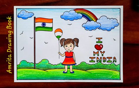 Video Tutorial uploaded on Amrita Drawing Book Channel. Subscribe for more creative Drawings and School Projects #drawing #independence #republic #poster #amritadrawingbook 15 August Drawing, August Drawing, Drawing Pictures For Kids, Independence Day Drawing, Memory Drawing, Competitions For Kids, Independence Day Poster, Flag Drawing, Creative Drawings