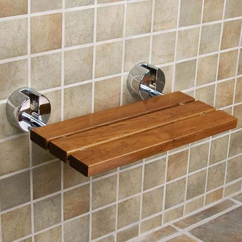 Clevr Modern 100% Burmese Teak Wood Folding Shower Bench Seats (Multiple Sizes) - Walmart.com - Walmart.com Folding Shower Seat, Wood Shower Bench, Armoire Design, Diy Bathroom Design, Teak Shower Bench, Diy Bathroom Makeover, Small Space Bathroom, Folding Seat, Seat Bench