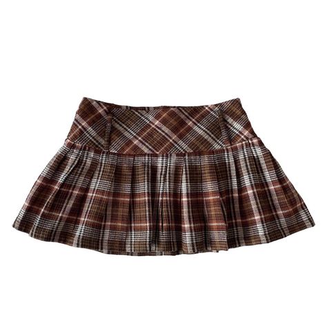 Vero Moda mini pleated checked skirt Plaid colors:... - Depop Checked Skirt, Colors Orange, Orange Brown, Dress Up, Plaid, Black White, Skirt, Orange, White