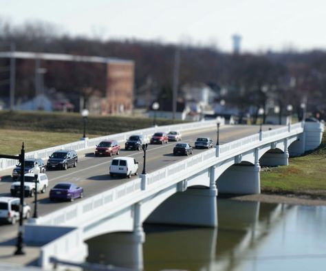 Piqua Ohio Shawnee Bridge Piqua Ohio, Bucket Truck, Ohio State, Ohio, Bridge