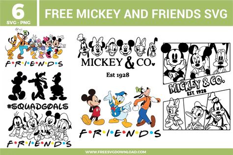 Summer Tv Shows, Friends Svg, Classic Disney Characters, Cricut Svg Files Free, Disney Easter, Family Flowers, Free Friends, Baby Mickey, Laser Ideas