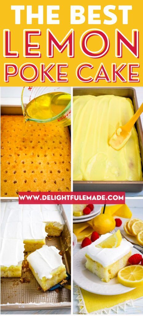 Lemon Poke Cake Recipe Puddings, Lemon Poke Cake With Lemon Pie Filling, Easter Jello Poke Cake Recipe, Yellow Cake With Lemon Pudding, Poke Jello Cake, Lemon Jello Poke Cake, Hello Cake Recipe, Lemon Pudding Poke Cake Recipe, Lemon Burst Poke Cake