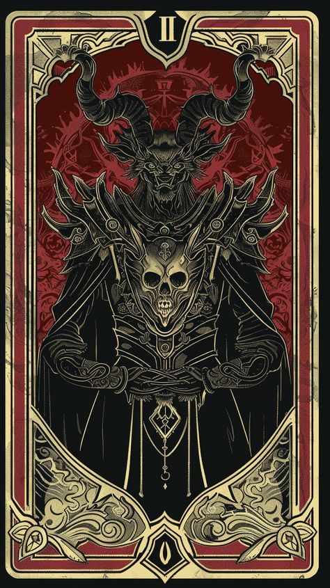 Tarot Card of Pride Ornate Armor, Sin Of Pride, Modern Tarot Cards, Inspirational Digital Art, 7 Deadly Sins, Tarot Deck, Tarot Card, Tarot Decks, Black Pattern