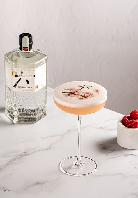 10 Gin Cocktails To Make This Weekend | sheerluxe.com Gin Raspberry Cocktails, Gin Sour Cocktails, Japanese Gin Cocktail, Dry Gin Cocktails, Gin Blossom Cocktail, Spring Gin Cocktails, Fun Gin Cocktails, Fruity Gin Cocktails, Roku Gin Cocktail Recipes