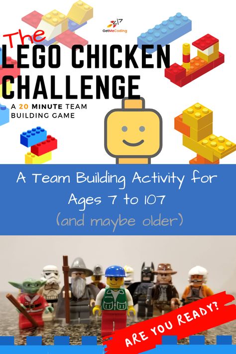 Looking for a team building exercise! - perfect for kids or adults - great STEM activity for learners - develops communication skills while having fun with Legos.  I provide a free set of instructions and video overview at the link.  Have fun.  Build a chicken. Steam Team Building Activities, Stem Activities For Adults, Saving Sam Team Building, Stem Team Building Activities For Kids, Lego Team Building Activities For Adults, Team Building Stem Activities, Team Building Activities For High School Students, Lego Team Building Activities, Communication Games Team Building