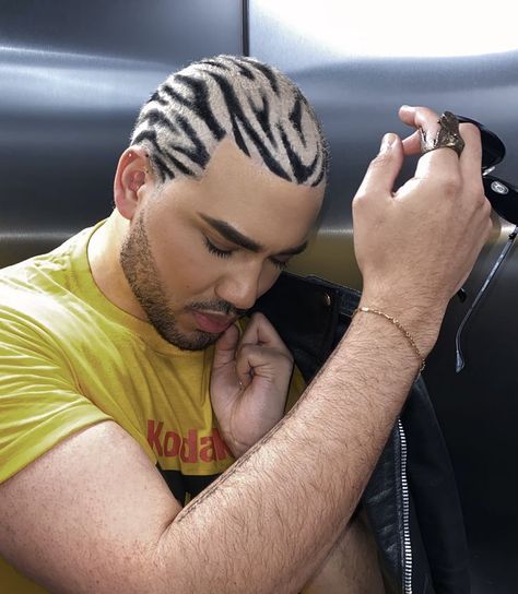 Zebra Hair, Shaved Hair Designs, Head Tattoos, Artistic Hair, Buzz Cut, Shaved Hair, Hair Art, Hair Designs, Hand Tattoos