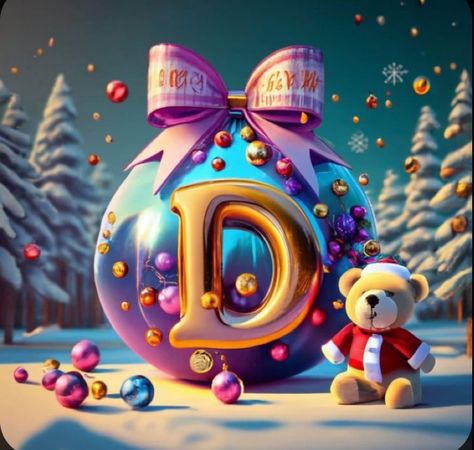 Dora Photos, D Wallpaper Letter Cute, Tea Gif, Alphabet Christmas, Christmas Tree Balls, Alphabet Photos, Merry Christmas Pictures, 2d Game Art, Facebook Profile Picture