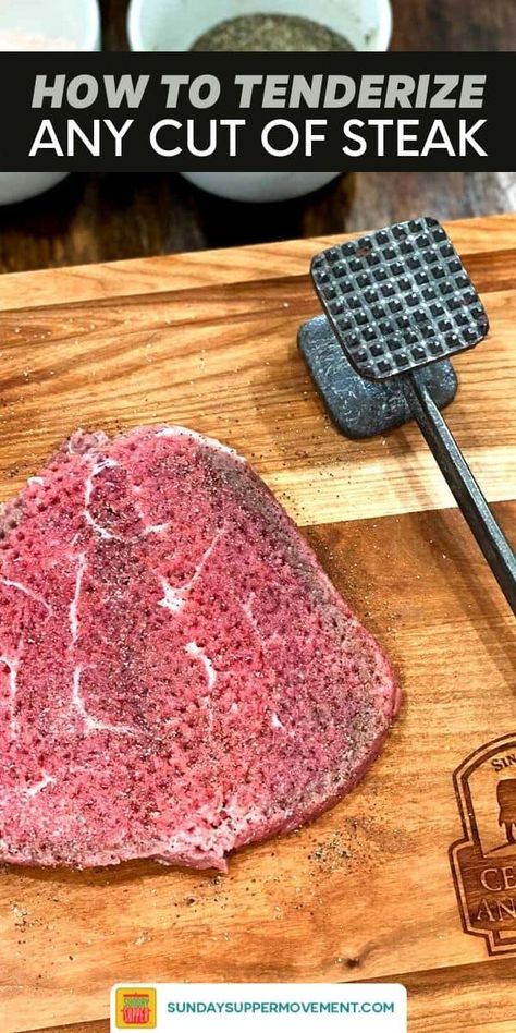 How To Tenderize Sirloin Steak, Best Way To Tenderize Steak, Tenderize Sirloin Steak, How To Make Steak Tender, How To Tenderize Steak, Tenderizing Steak Marinade, Sandwiches Board, Meat Tenderizer Recipe, Tenderizing Steak