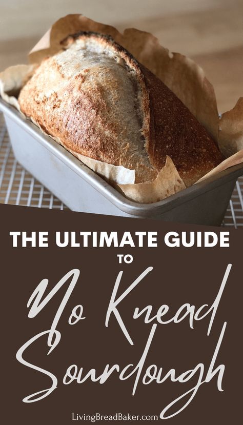 The Ultimate Guide to No Knead Sourdough - Living Bread Baker Sourdough In A Loaf Pan, Sourdough Bread In Loaf Pan, Loaf Pan Sourdough Bread, No Knead Sourdough Bread, Sourdough Sandwich Loaf, No Knead Sourdough, Sandwich Loaf, Sourdough Sandwich, Discard Recipes