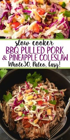 Pulled Pork With Pineapple, Rp Recipes, Migraine Food, Paleo Pulled Pork, Pork With Pineapple, Whole30 Slow Cooker, Paleo Slow Cooker Recipes, Comforting Casseroles, Bbq Pulled Pork Slow Cooker