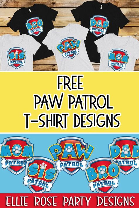 Paw Patrol Sayings, Paw Patrol Photo Props, Paw Patrol T Shirt, Mom Patrol Shirt, Paw Patrol Printables Free, Diy Paw Patrol, Cricut Clothes, Paw Patrol Printables, Paw Patrol Birthday Shirt